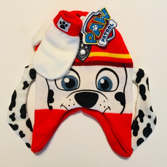 Paw Patrol Marshall Knit Hat Mitten 
